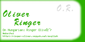 oliver ringer business card